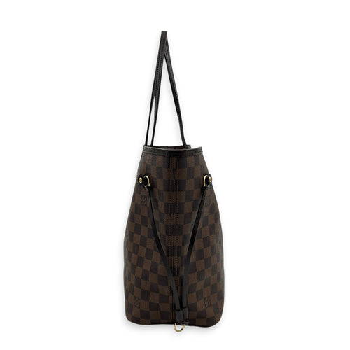 Neverfull MM Damier Ebene Tote Bag in Coated Canvas, Gold hardware