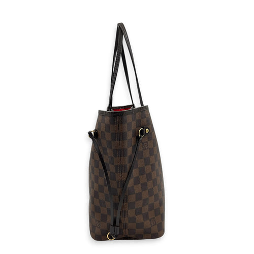 Neverfull MM Damier Ebene Tote Bag in Coated Canvas, Gold hardware