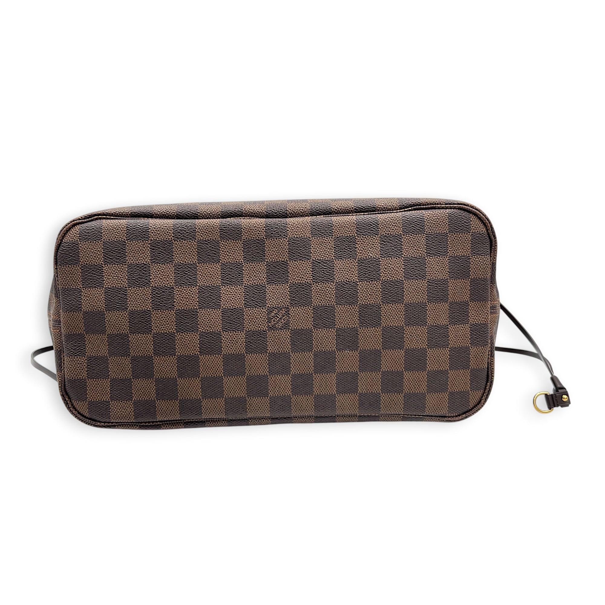 Neverfull MM Damier Ebene Tote Bag in Coated Canvas, Gold hardware