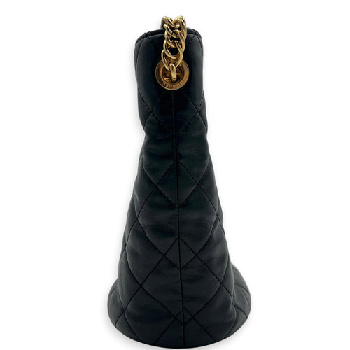 CC Turnlock Charms Chain Bucket Bag Black in Lambskin, Gold hardware