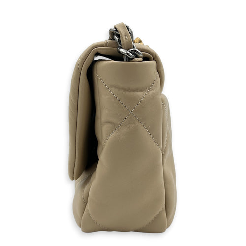 C19 Shoulder Bag Small Beige in Lambskin, Mixed hardware