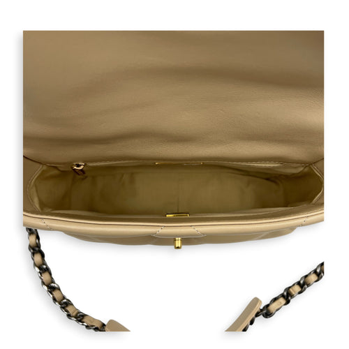 C19 Shoulder Bag Small Beige in Lambskin, Mixed hardware