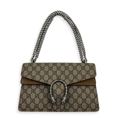 Dionysus Shoulder Bag Small Beige, Silver hardware