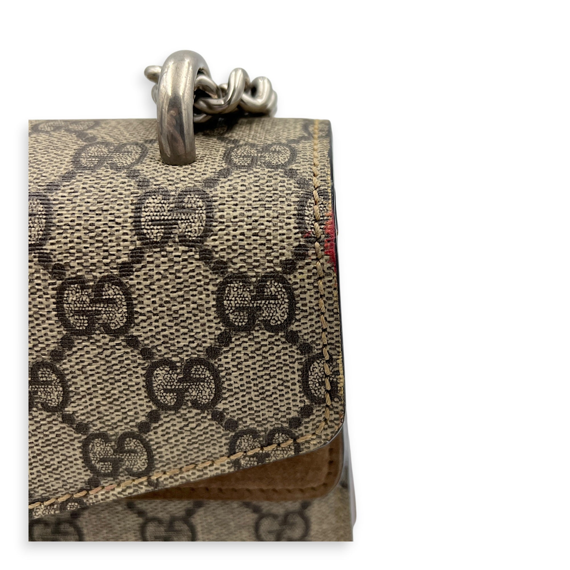 Dionysus Shoulder Bag Small Beige, Silver hardware