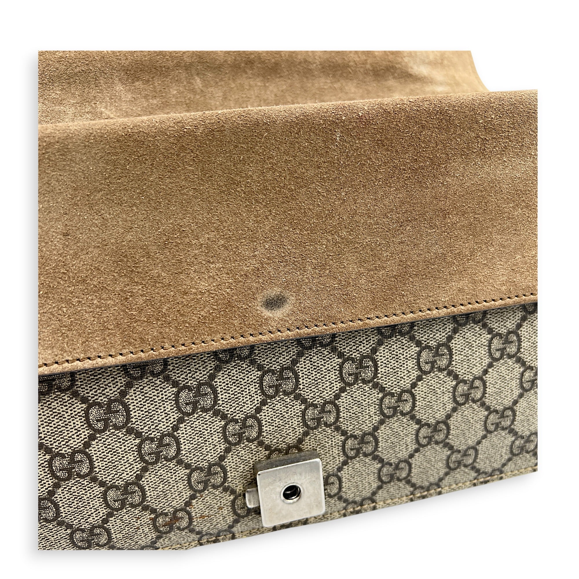 Dionysus Shoulder Bag Small Beige, Silver hardware