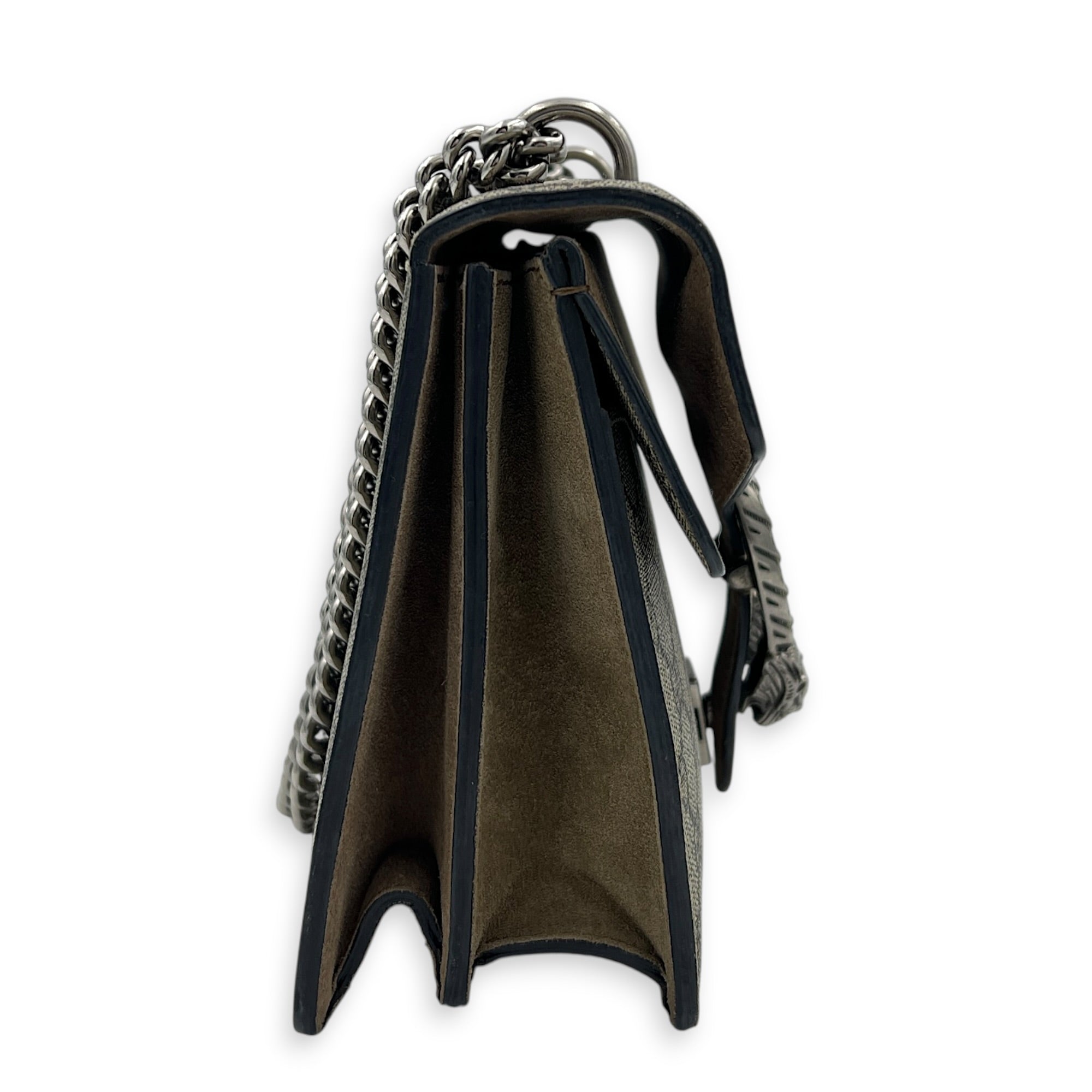 Dionysus Shoulder Bag Small Beige, Silver hardware