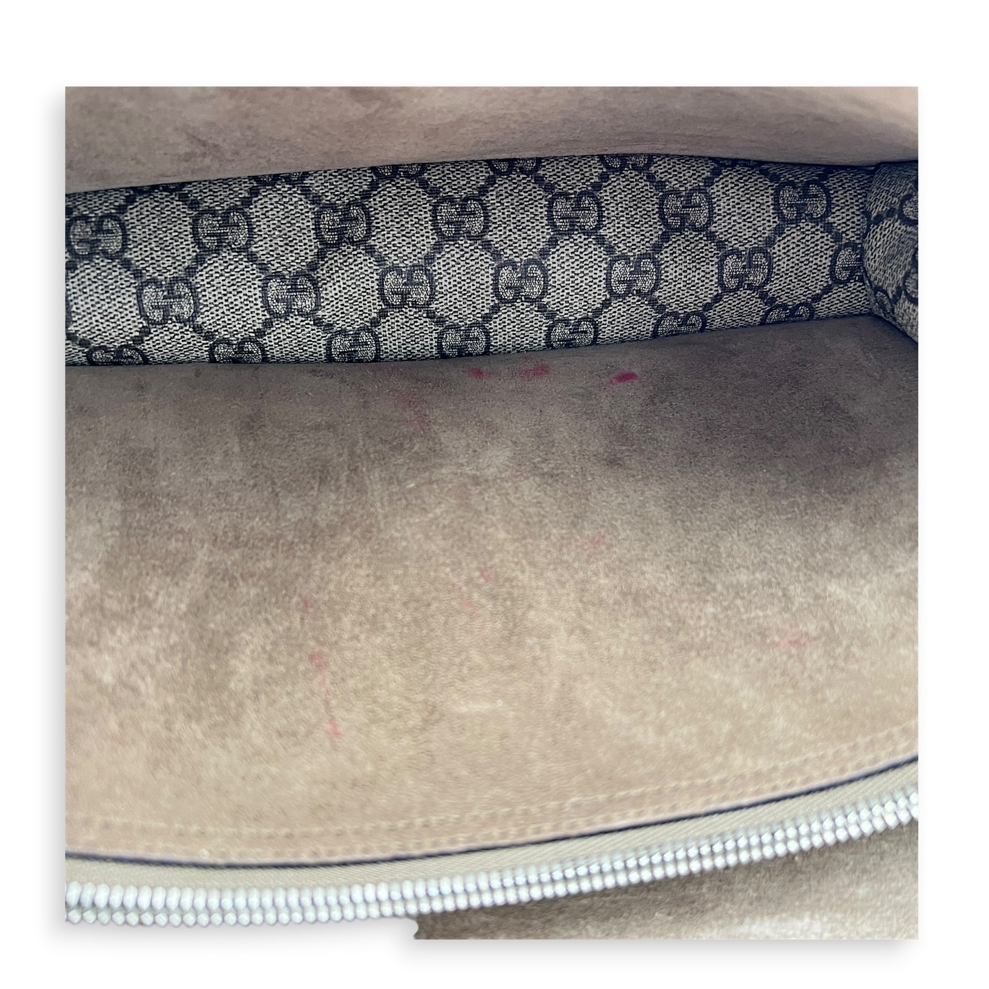 Dionysus Shoulder Bag Small Beige, Silver hardware