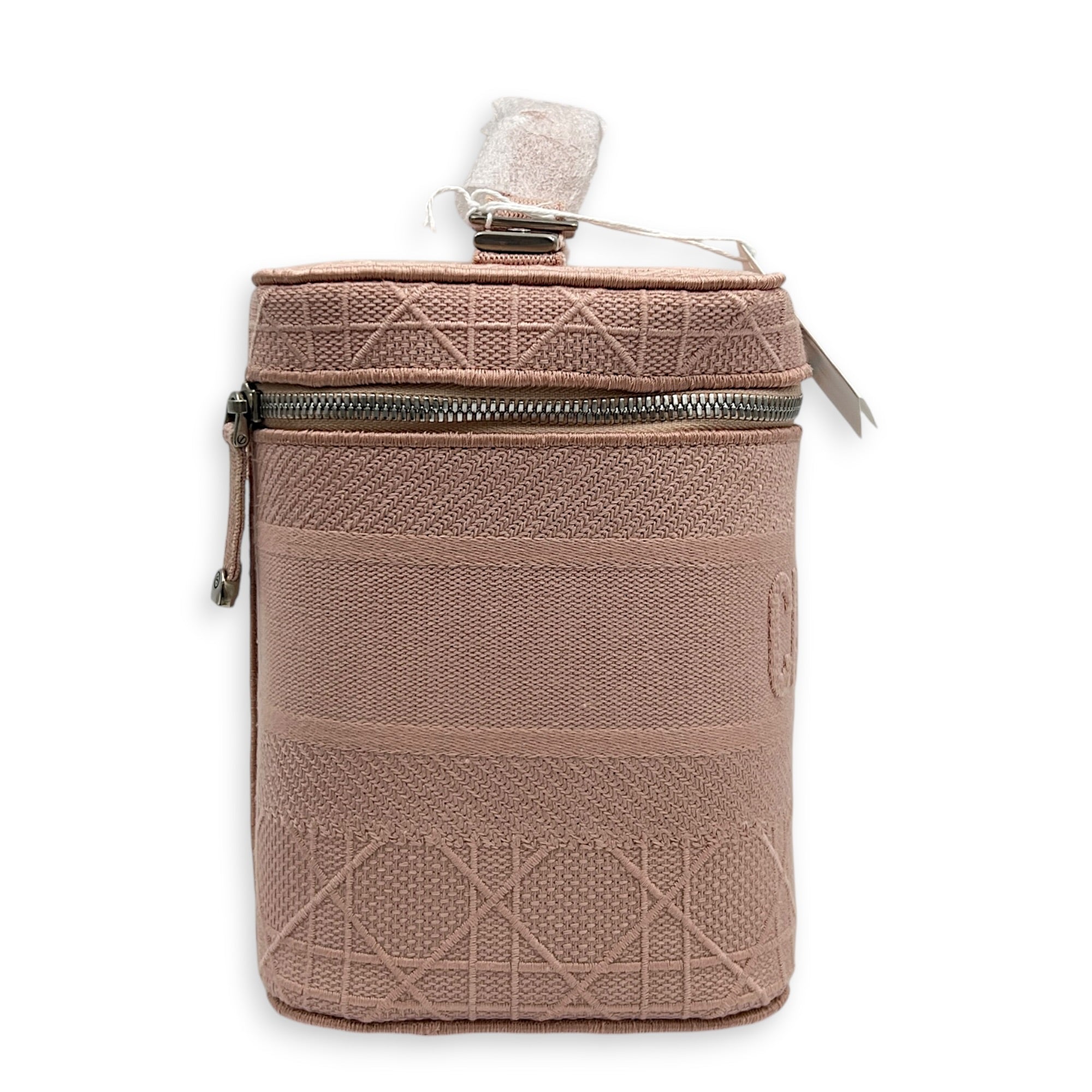 Diortravel Pink Vanity Bag in Canvas, Silver hardware