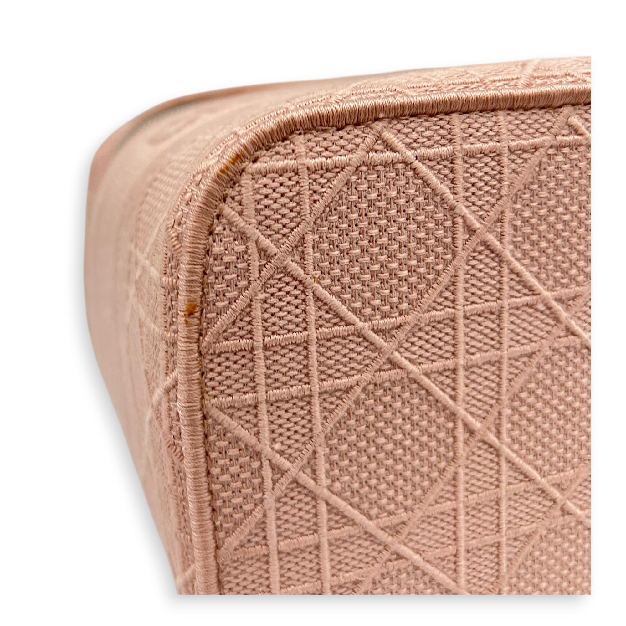 Diortravel Pink Vanity Bag in Canvas, Silver hardware