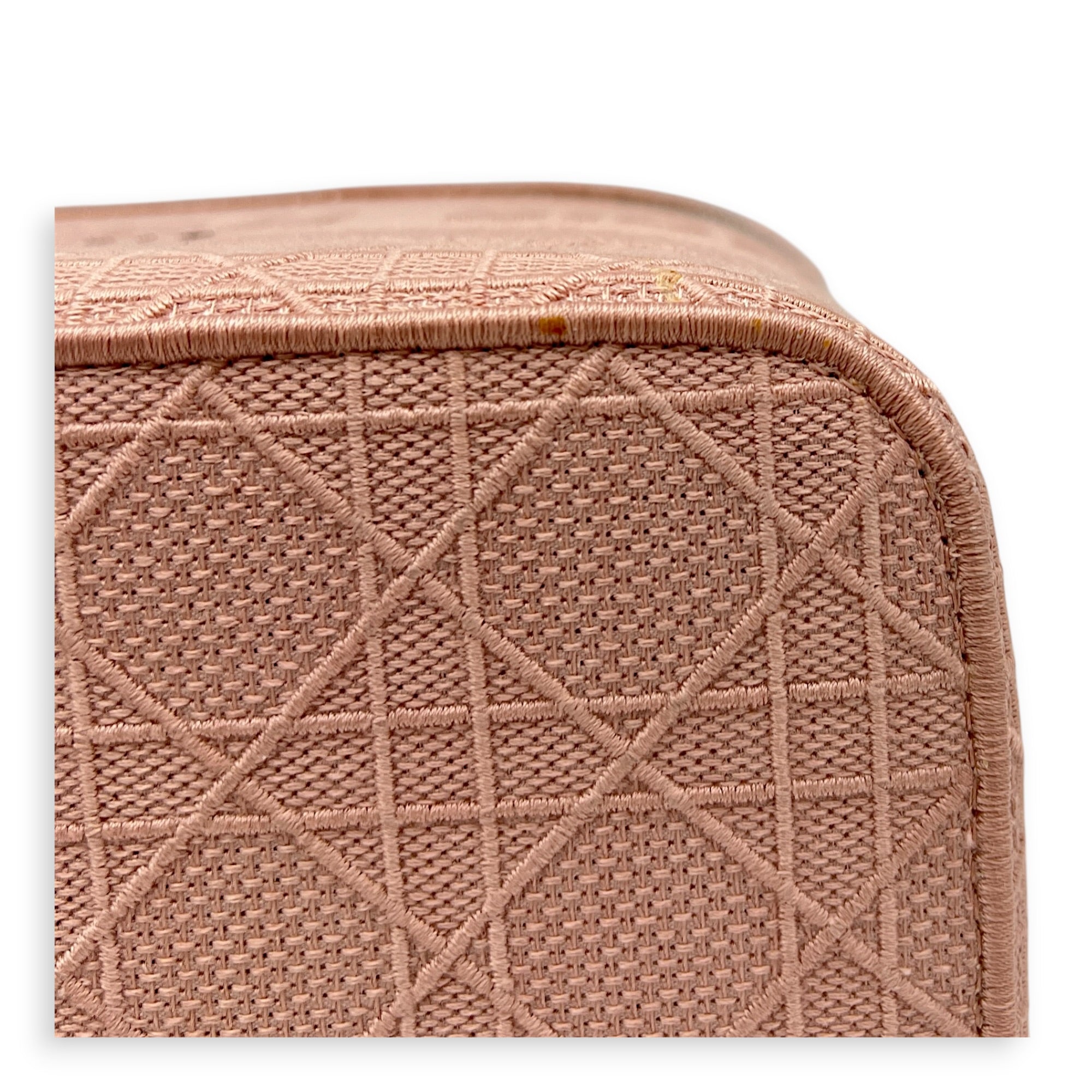 Diortravel Pink Vanity Bag in Canvas, Silver hardware