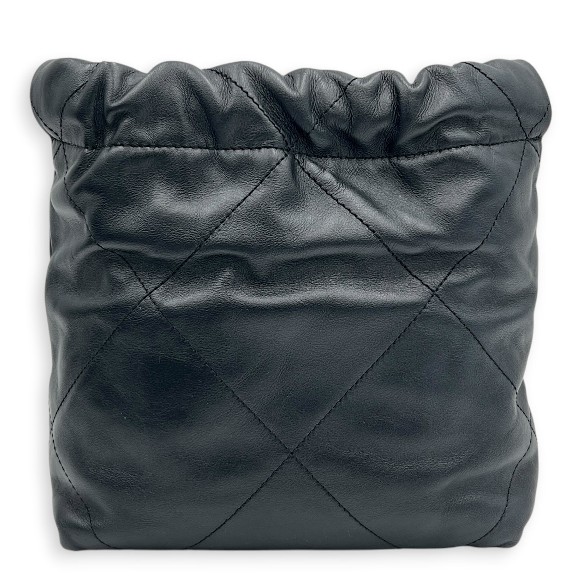 22 Tote Shoulder Bag Mini Black in Calfskin, Gold hardware