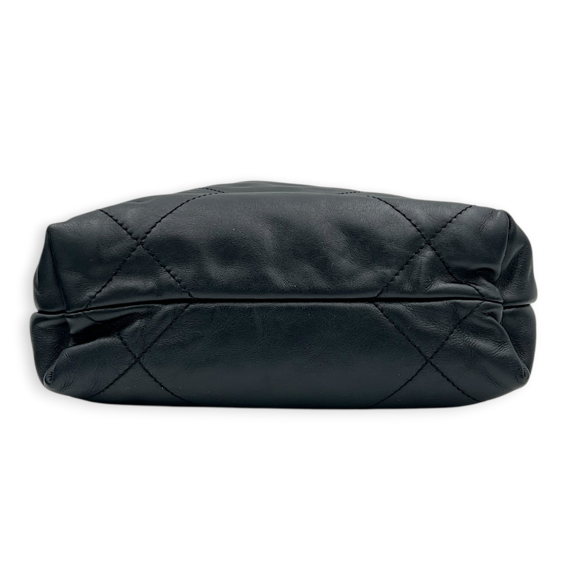 22 Tote Shoulder Bag Mini Black in Calfskin, Gold hardware
