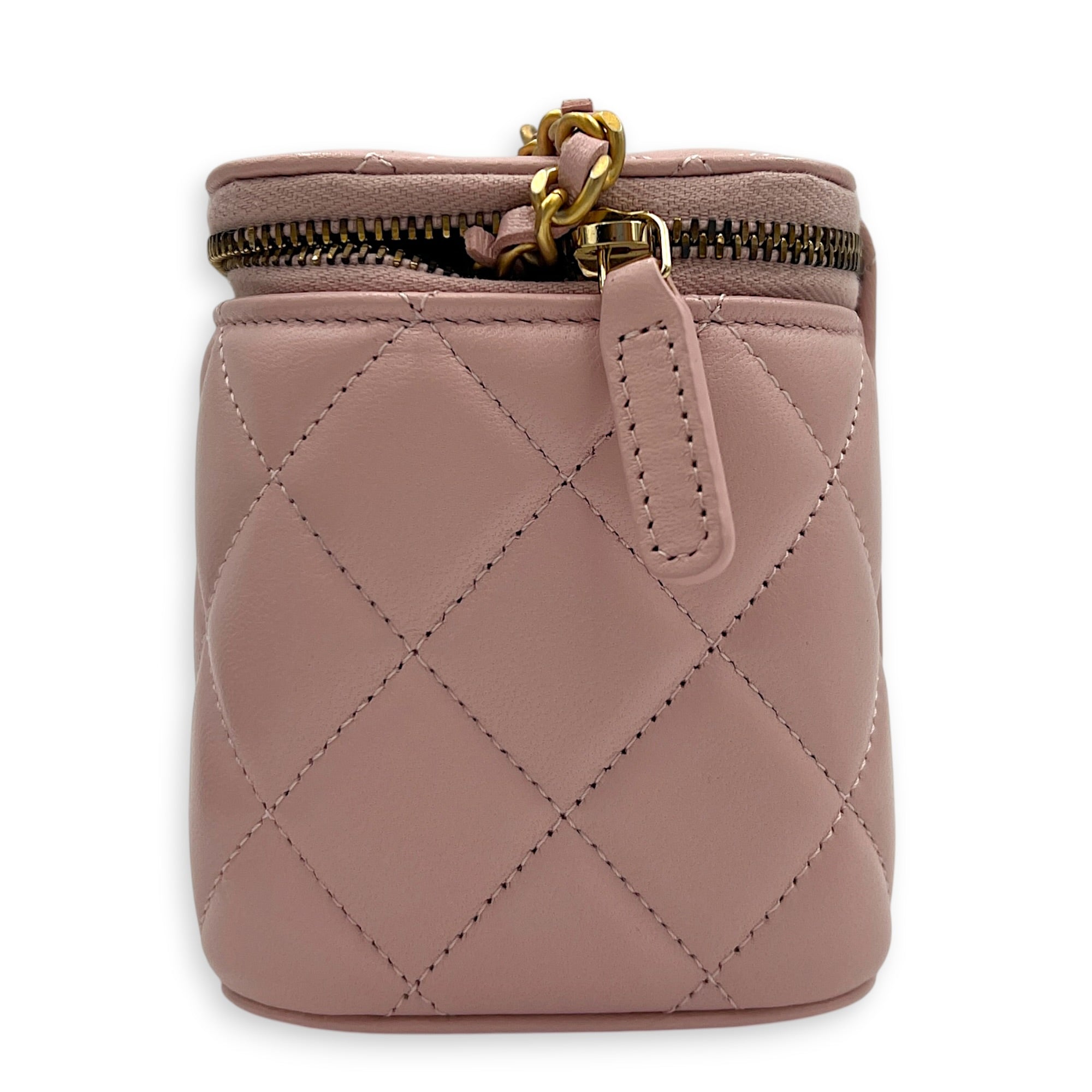 Pearl Crush  Vanity Bag Pink in Lambskin, Gold hardware