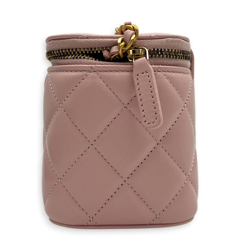 Pearl Crush  Vanity Bag Pink in Lambskin, Gold hardware