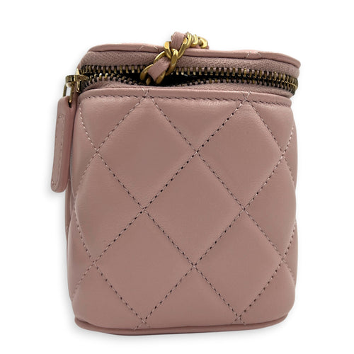 Pearl Crush  Vanity Bag Pink in Lambskin, Gold hardware