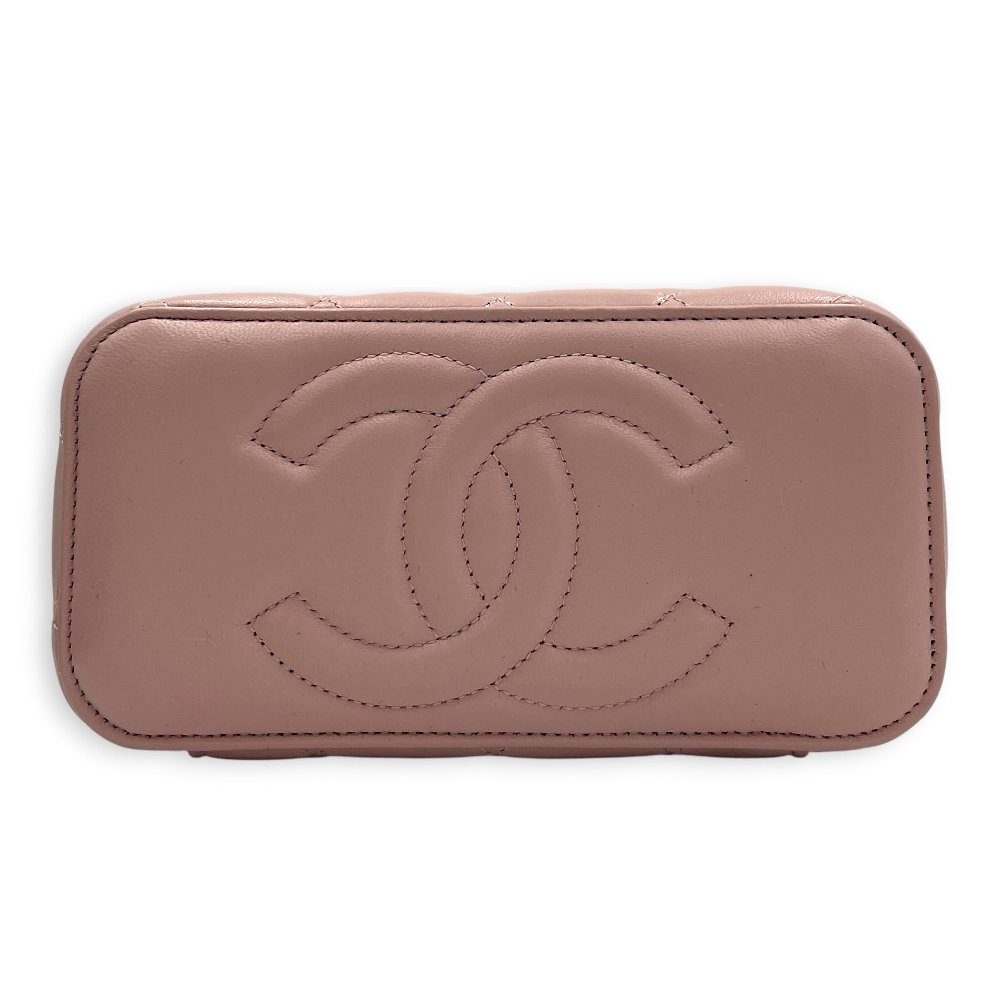 Pearl Crush  Vanity Bag Pink in Lambskin, Gold hardware