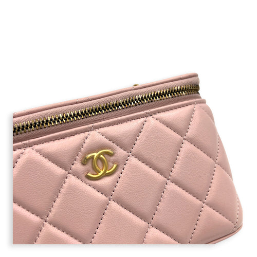 Pearl Crush  Vanity Bag Pink in Lambskin, Gold hardware