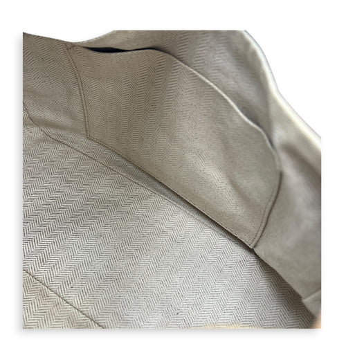 Puzzle Small Beige Top Handle Bag in Calfskin, Gold hardware