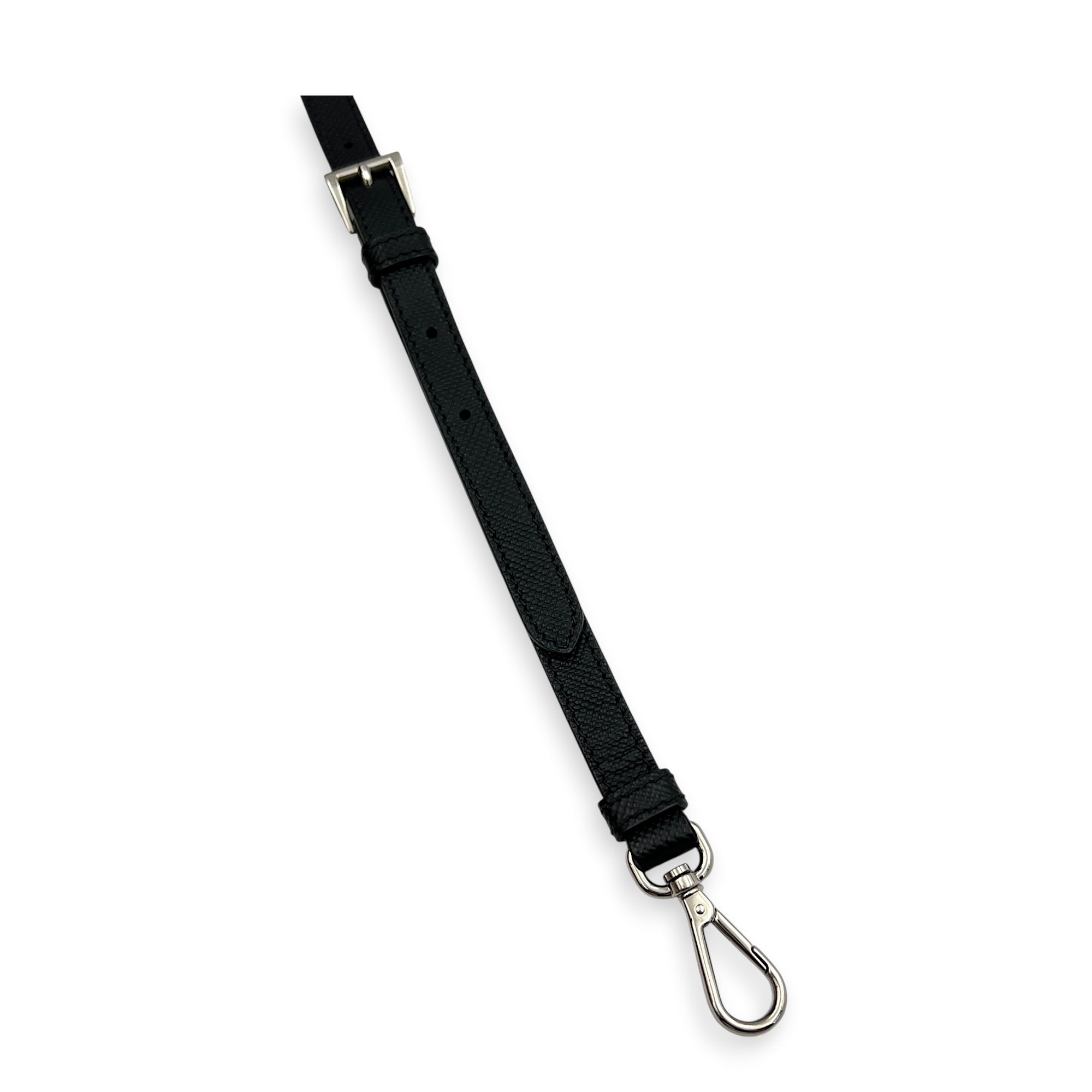 2 Way Turnlock Top Handle Bag Black in Saffiano Leather, Silver hardware