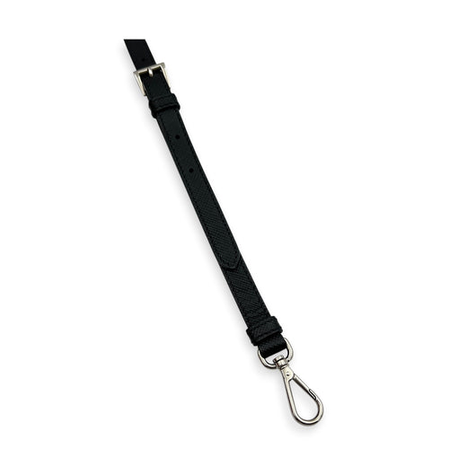 2 Way Turnlock Top Handle Bag Black in Saffiano Leather, Silver hardware