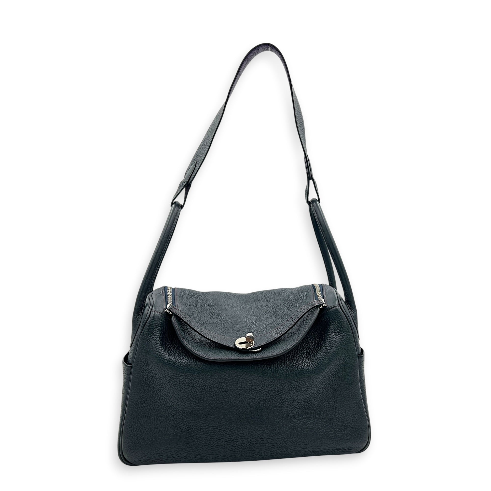 Lindy 34 Eclat Bleu Obscur/ Ultraviolet Shoulder Bag in Clemence, Palladium hardware