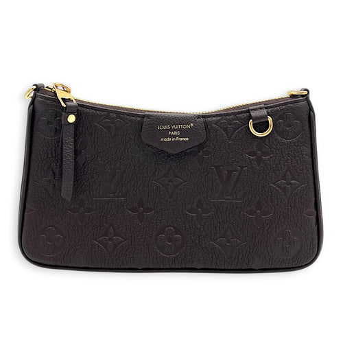 Easy Pouch on Strap Shoulder Bag Marron Glacé in Monogram Empreinte Leather, Gold hardware