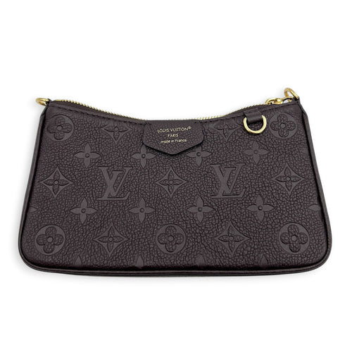 Easy Pouch on Strap Shoulder Bag Marron Glacé in Monogram Empreinte Leather, Gold hardware