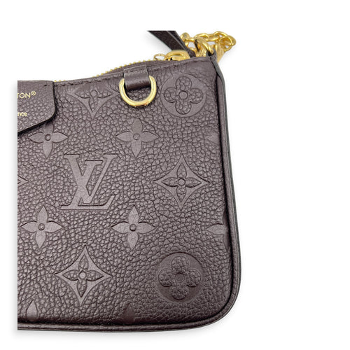 Easy Pouch on Strap Shoulder Bag Marron Glacé in Monogram Empreinte Leather, Gold hardware