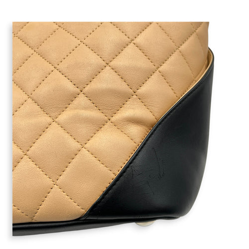 Cambon Tote Bag Beige in Calfskin, Silver hardware