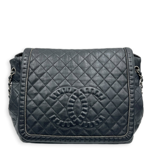 CC Istanbul Accordion Shoulder Bag Black in Calfskin, Ruthenium hardware