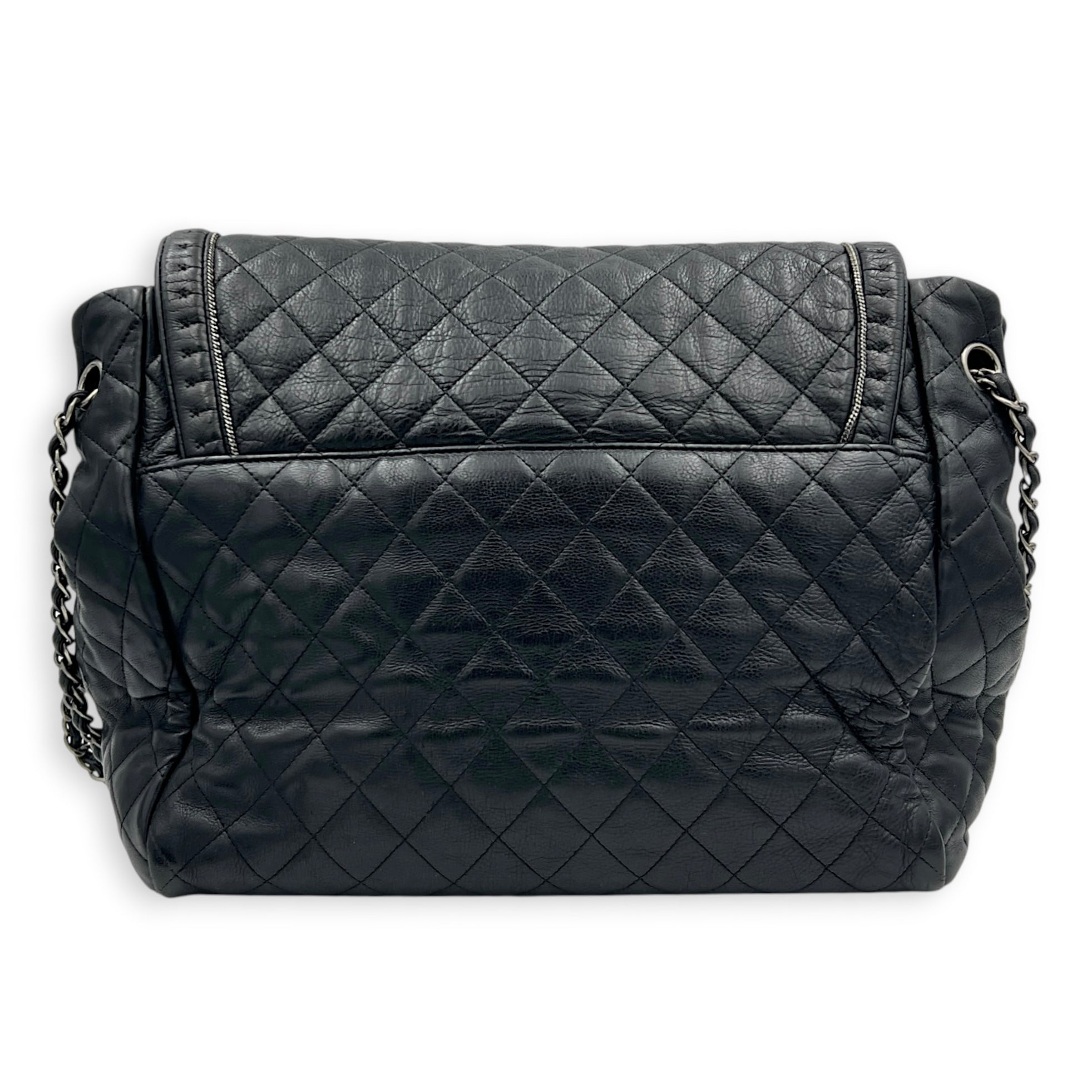 CC Istanbul Accordion Shoulder Bag Black in Calfskin, Ruthenium hardware
