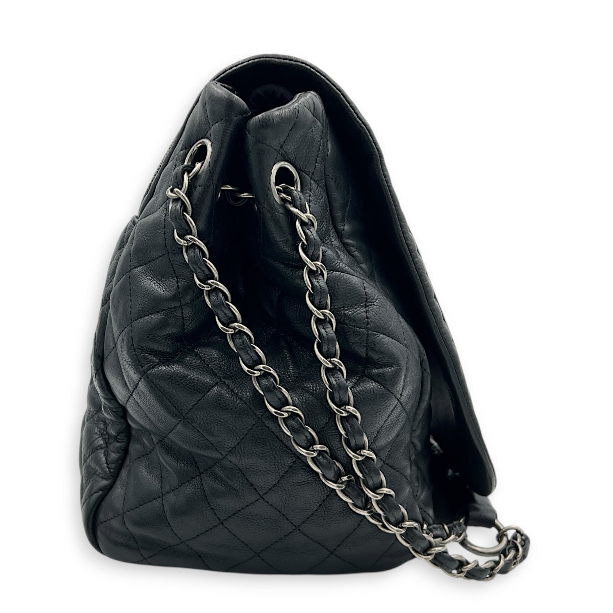 CC Istanbul Accordion Shoulder Bag Black in Calfskin, Ruthenium hardware