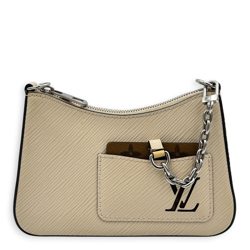 Marellini Shoulder Bag White in Epi Leather, Silver hardware
