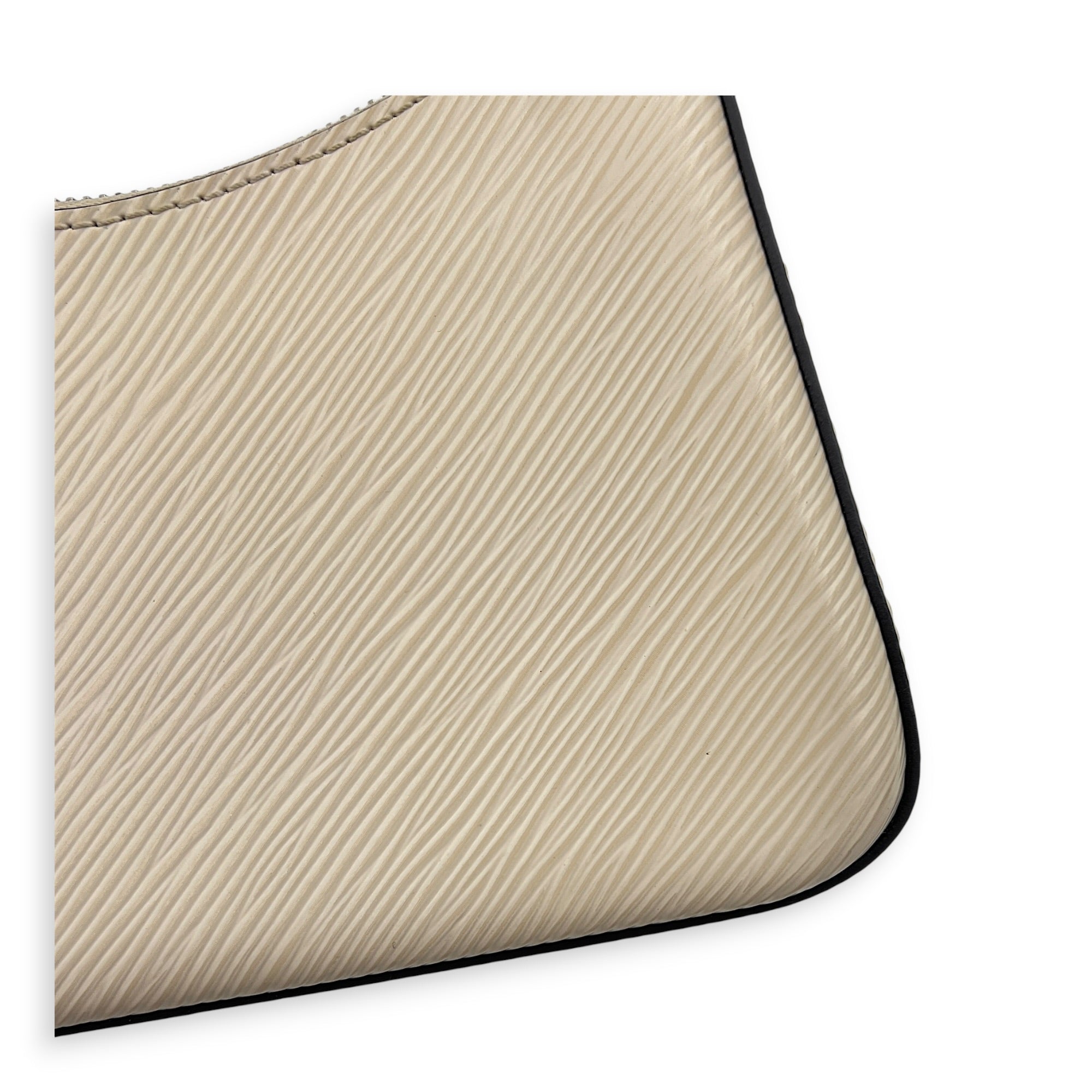 Marellini Shoulder Bag White in Epi Leather, Silver hardware