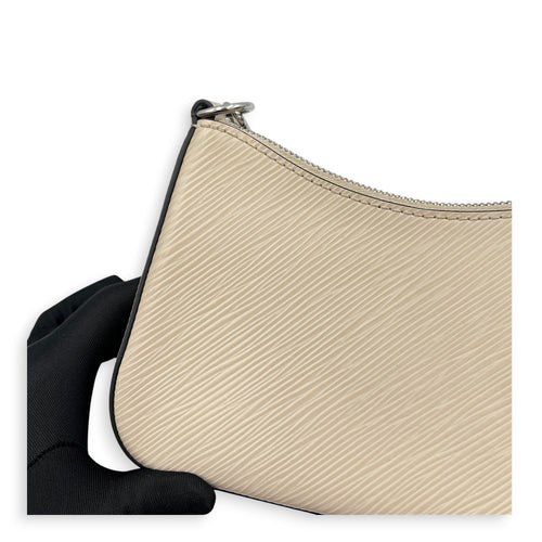 Marellini Shoulder Bag White in Epi Leather, Silver hardware
