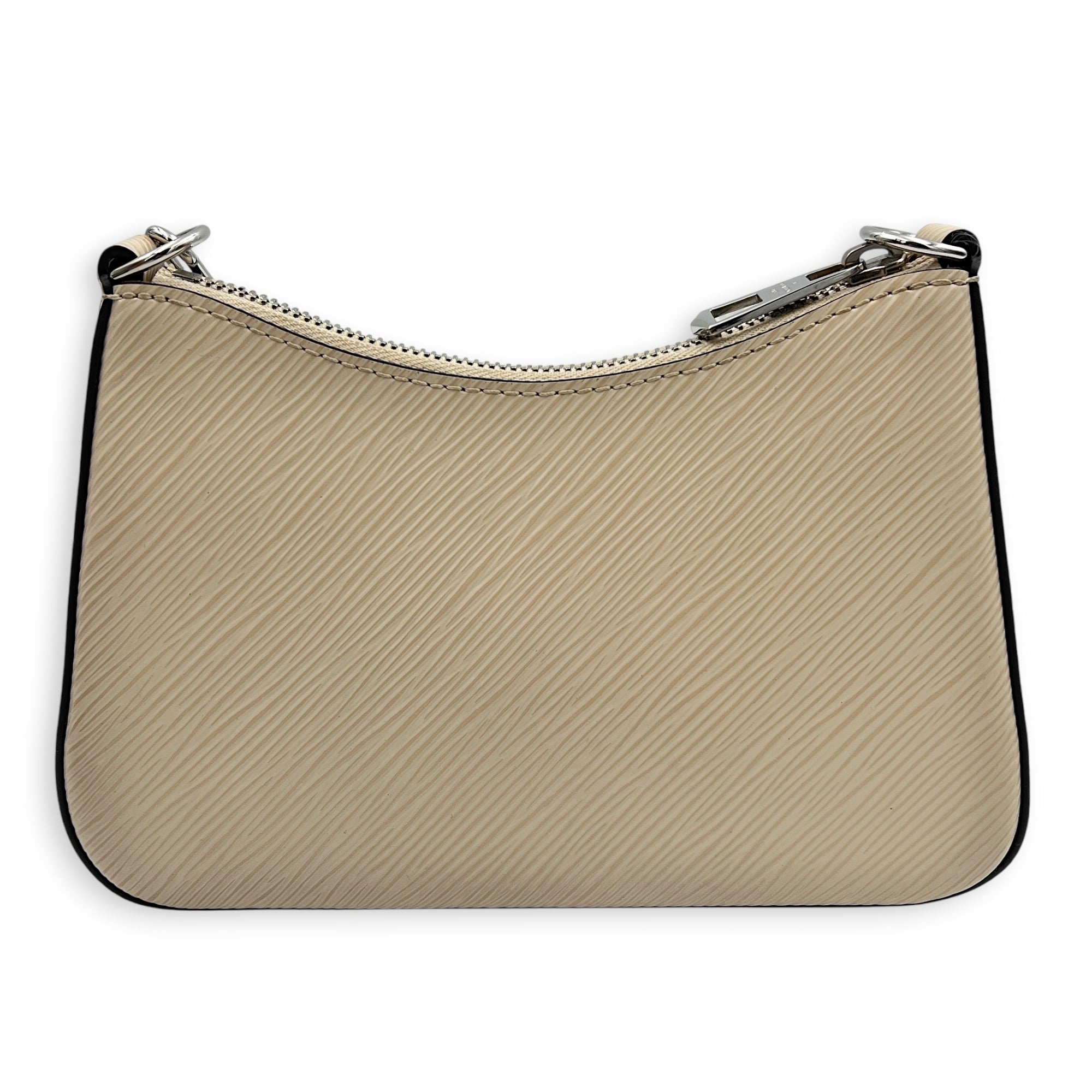 Marellini Shoulder Bag White in Epi Leather, Silver hardware