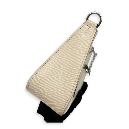 Marellini Shoulder Bag White in Epi Leather, Silver hardware
