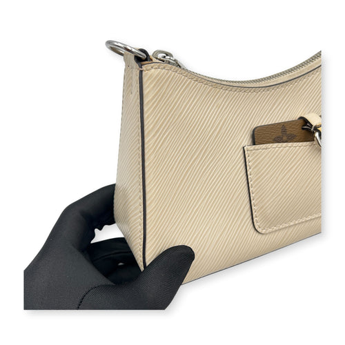Marellini Shoulder Bag White in Epi Leather, Silver hardware