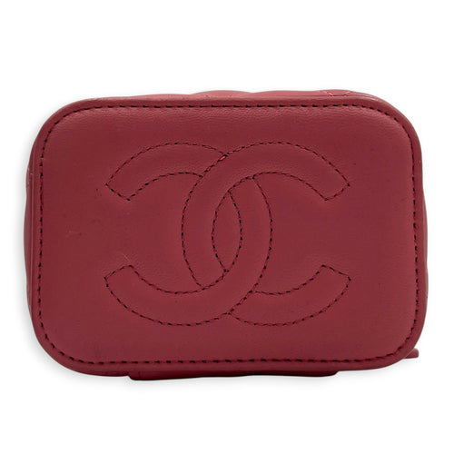 Mini Vanity Top Handle Pink Vanity Bag in Lambskin, Gold hardware