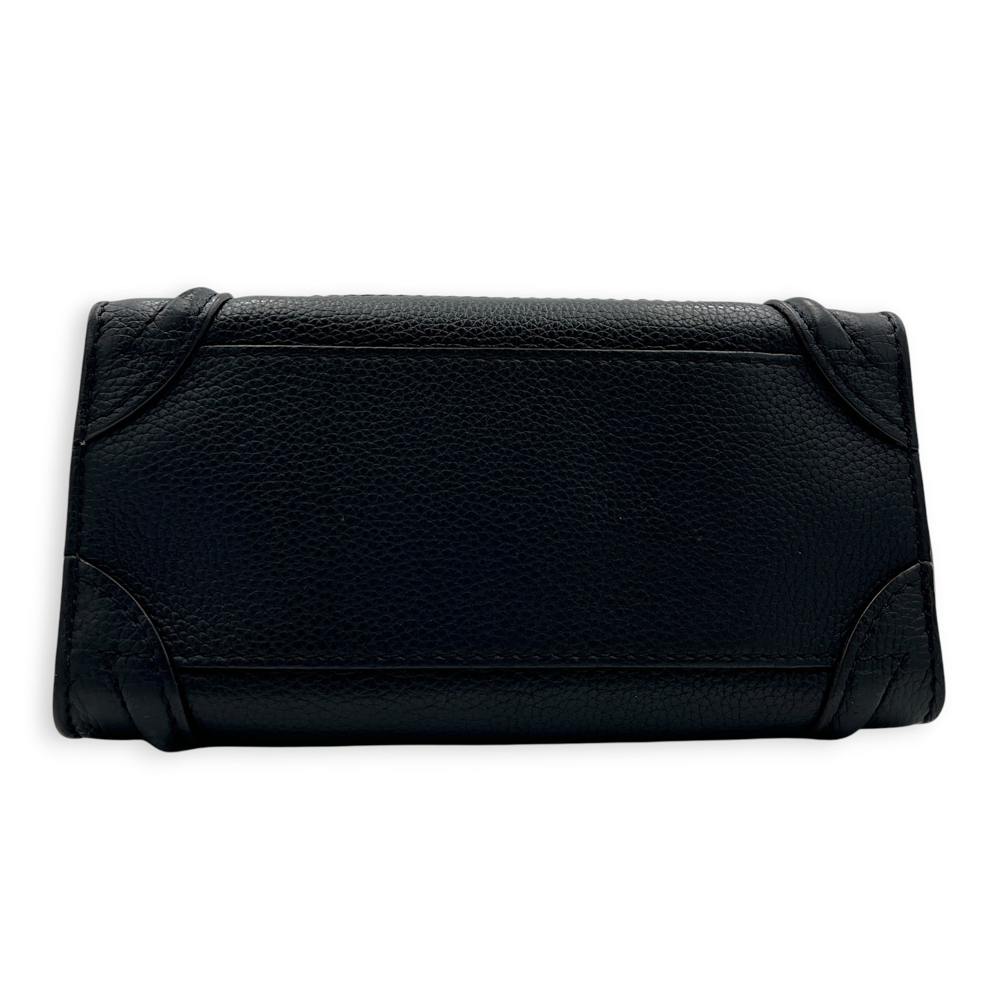 Luggage Top Handle Bag Nano  Black in Calfskin, Silver hardware