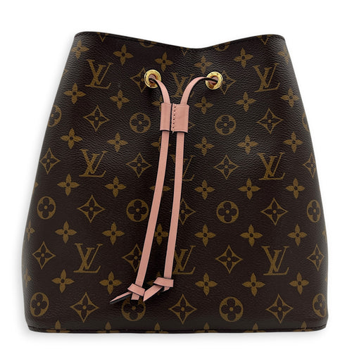 NeoNoe Shoulder Bag MM Brown in Monogram Coated Canvas, Gold hardware
