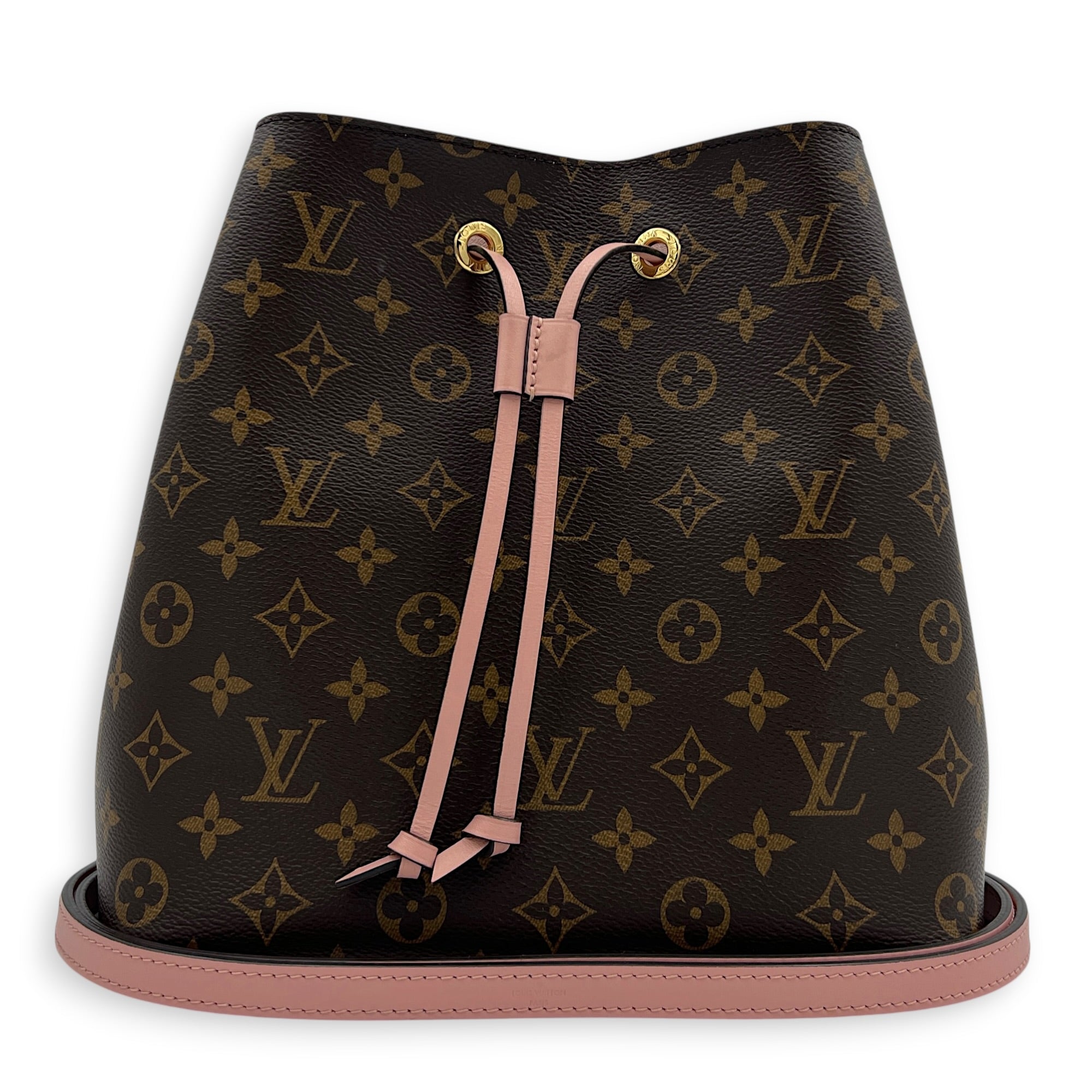 NeoNoe Shoulder Bag MM Brown in Monogram Coated Canvas, Gold hardware