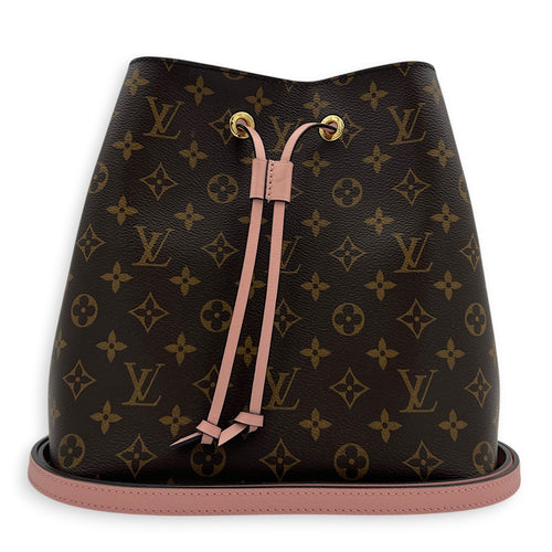 NeoNoe Shoulder Bag MM Brown in Monogram Coated Canvas, Gold hardware