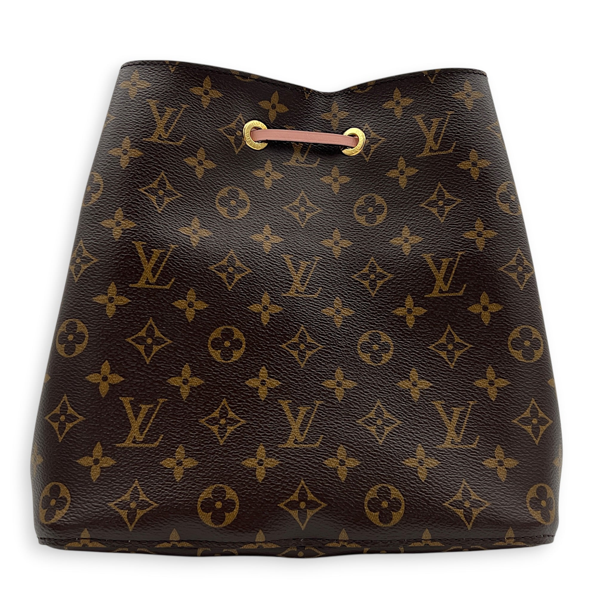 NeoNoe Shoulder Bag MM Brown in Monogram Coated Canvas, Gold hardware