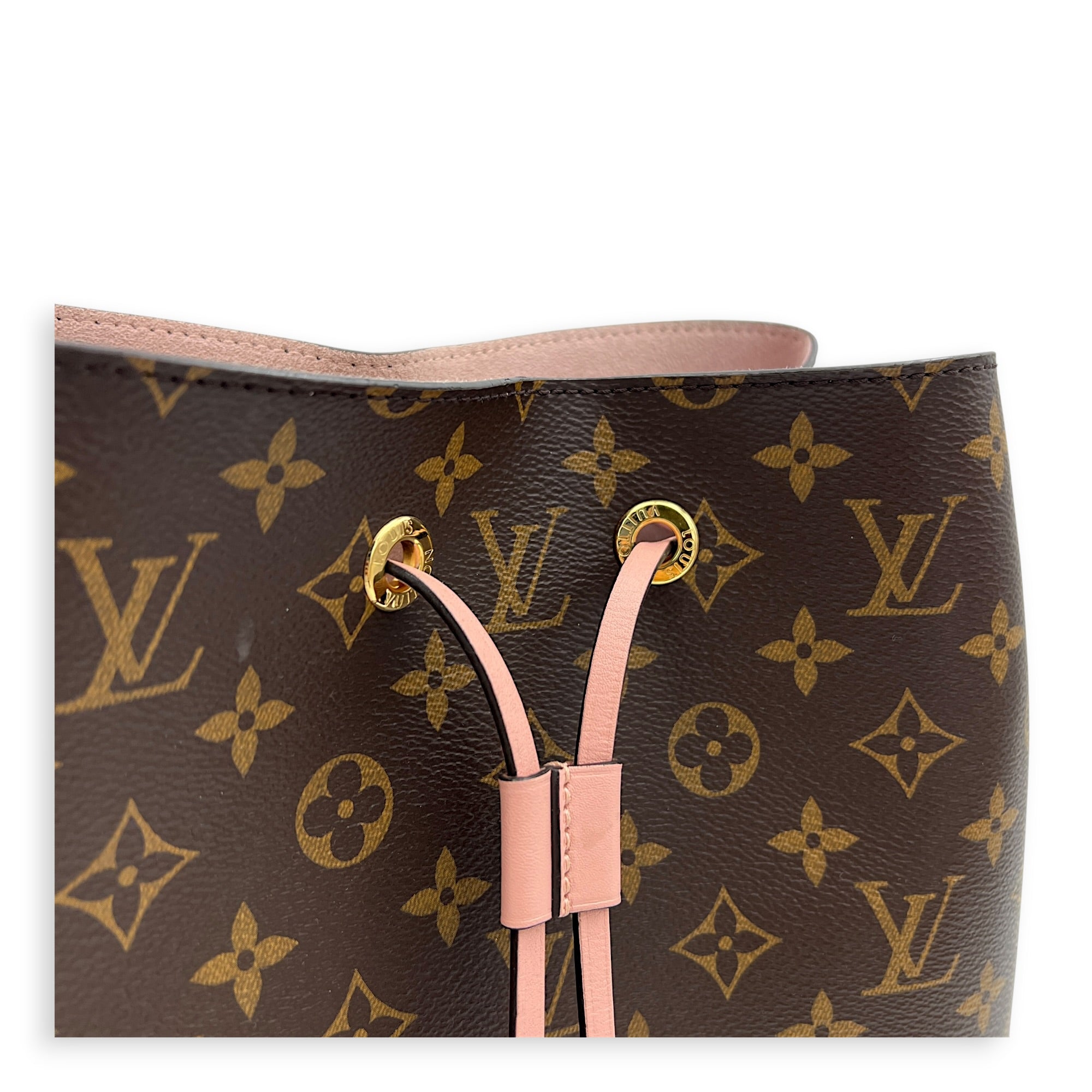 NeoNoe Shoulder Bag MM Brown in Monogram Coated Canvas, Gold hardware