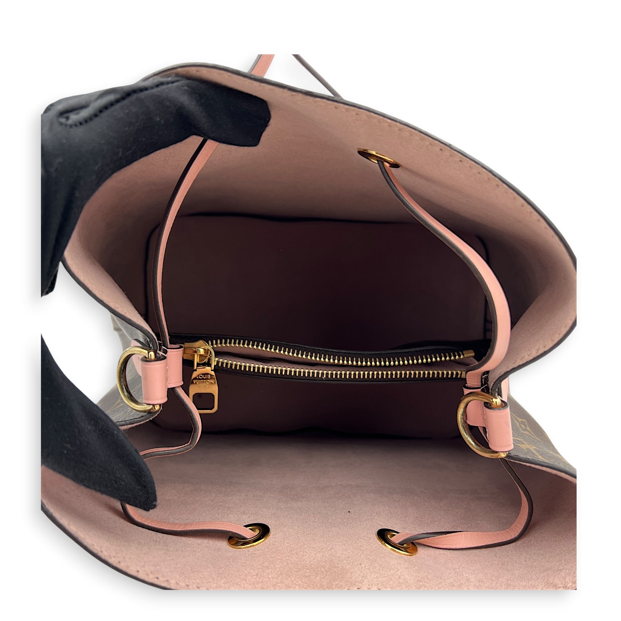 NeoNoe Shoulder Bag MM Brown in Monogram Coated Canvas, Gold hardware