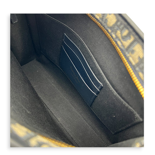 Oblique Blue Clutch in Jacquard, Gold hardware