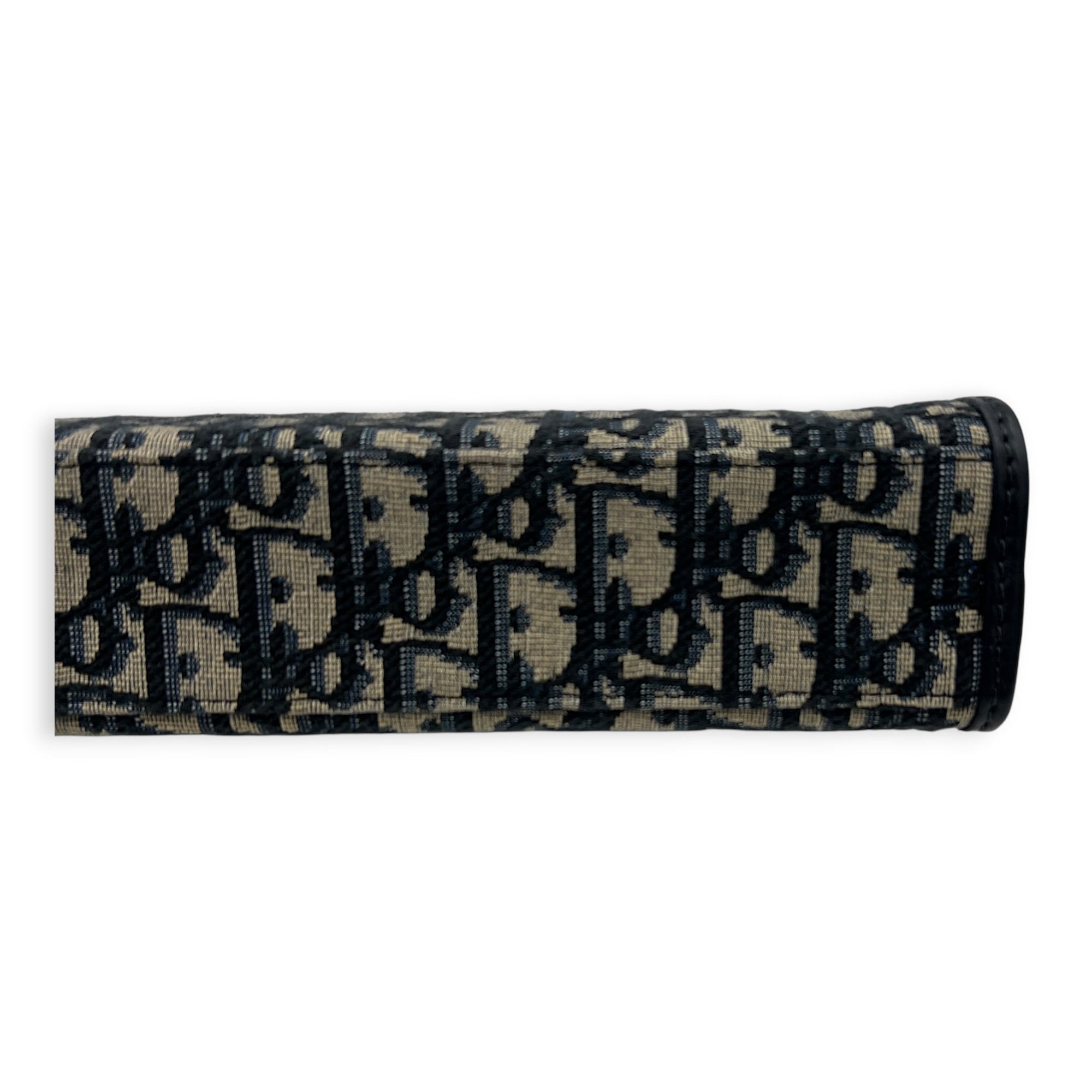 Oblique Blue Clutch in Jacquard, Gold hardware