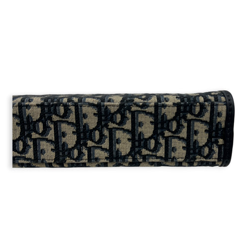Oblique Blue Clutch in Jacquard, Gold hardware