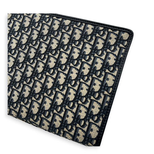 Oblique Blue Clutch in Jacquard, Gold hardware
